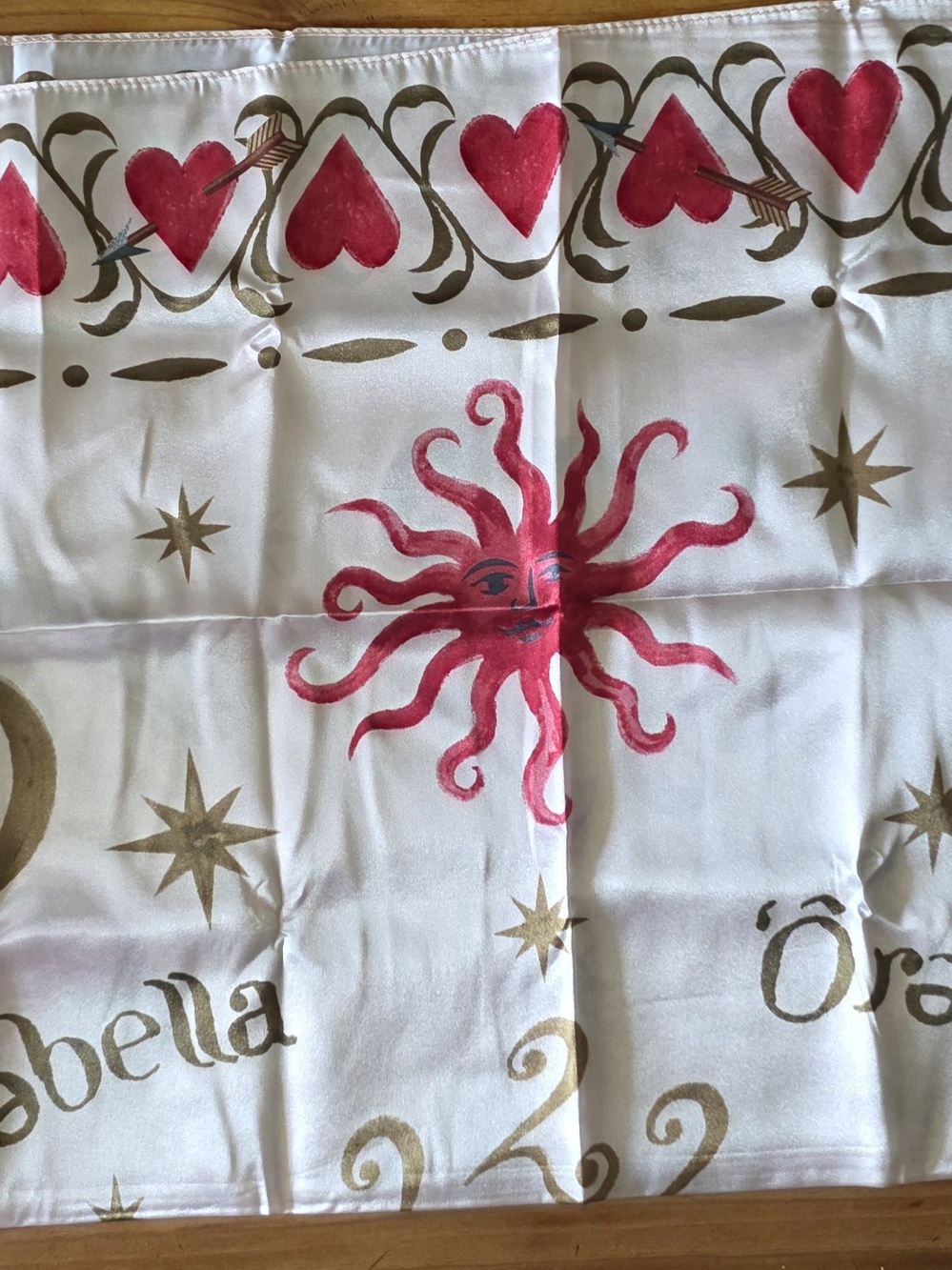 Orabella Signature Scarf Gift Box in Red and Gold - Picture 2 of 9